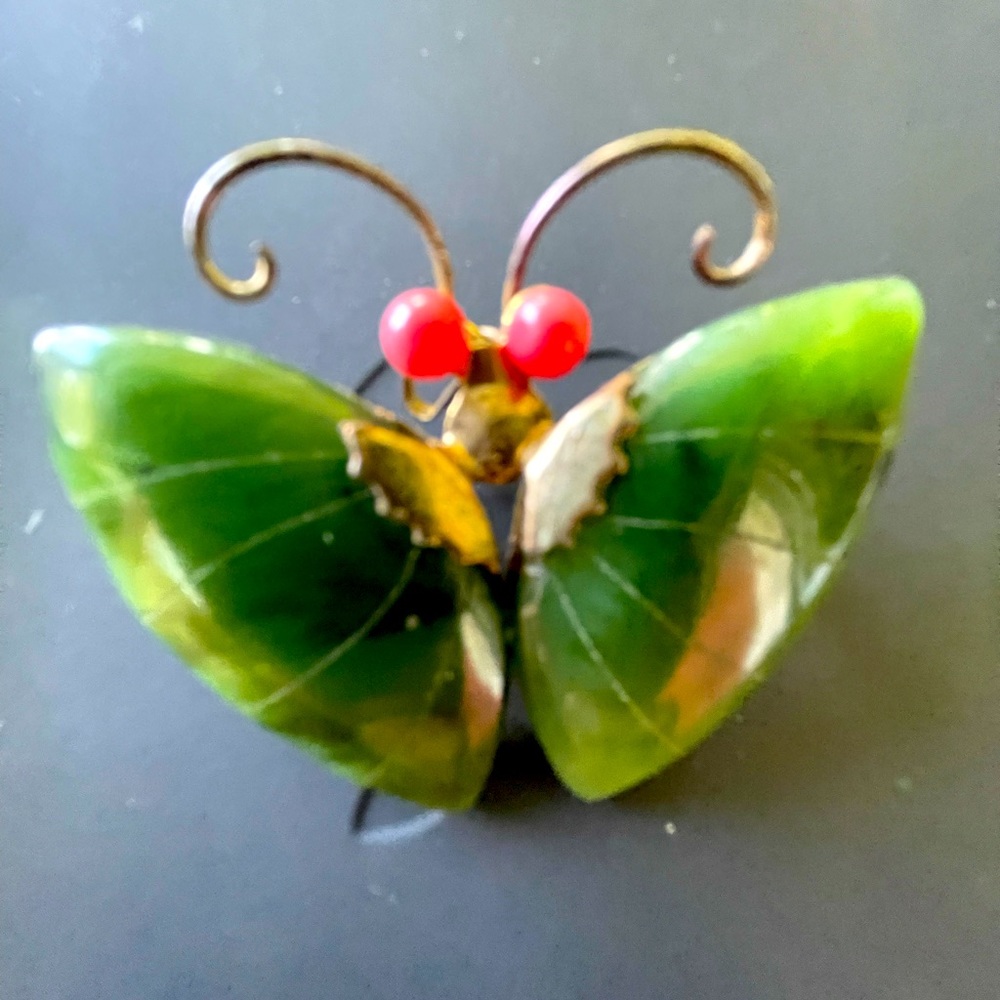 Vintage 1960's Jadeite/Nephrite Butterfly